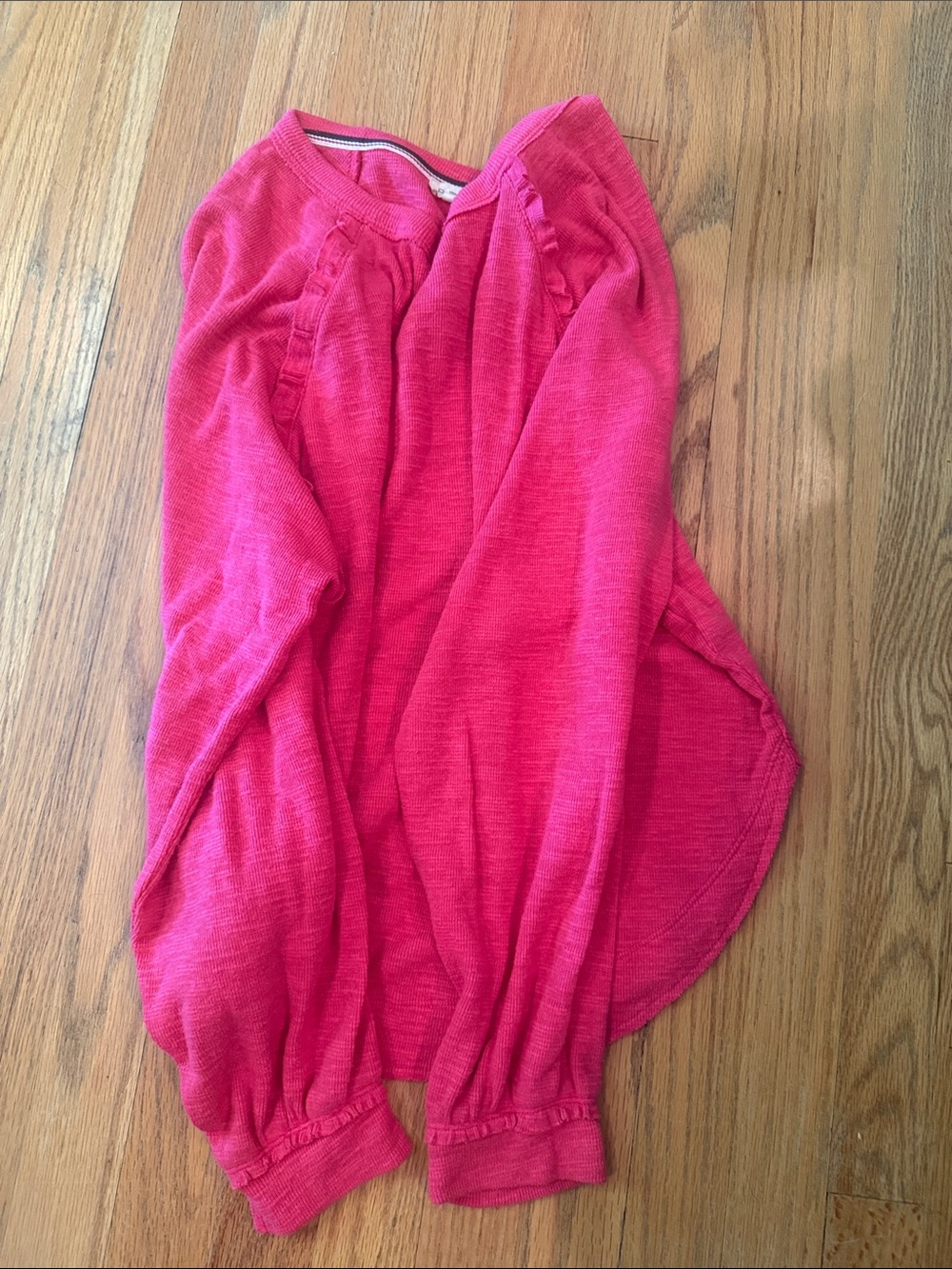 Pilcro Anthropologie Pink Ruffle Trim Relaxed Top M